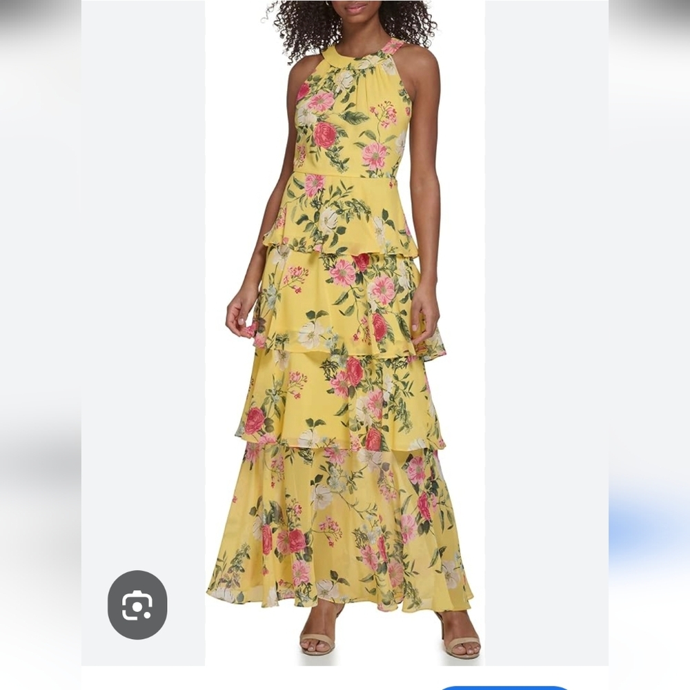 Jessica Howard Yellow Floral Maxi Dress
